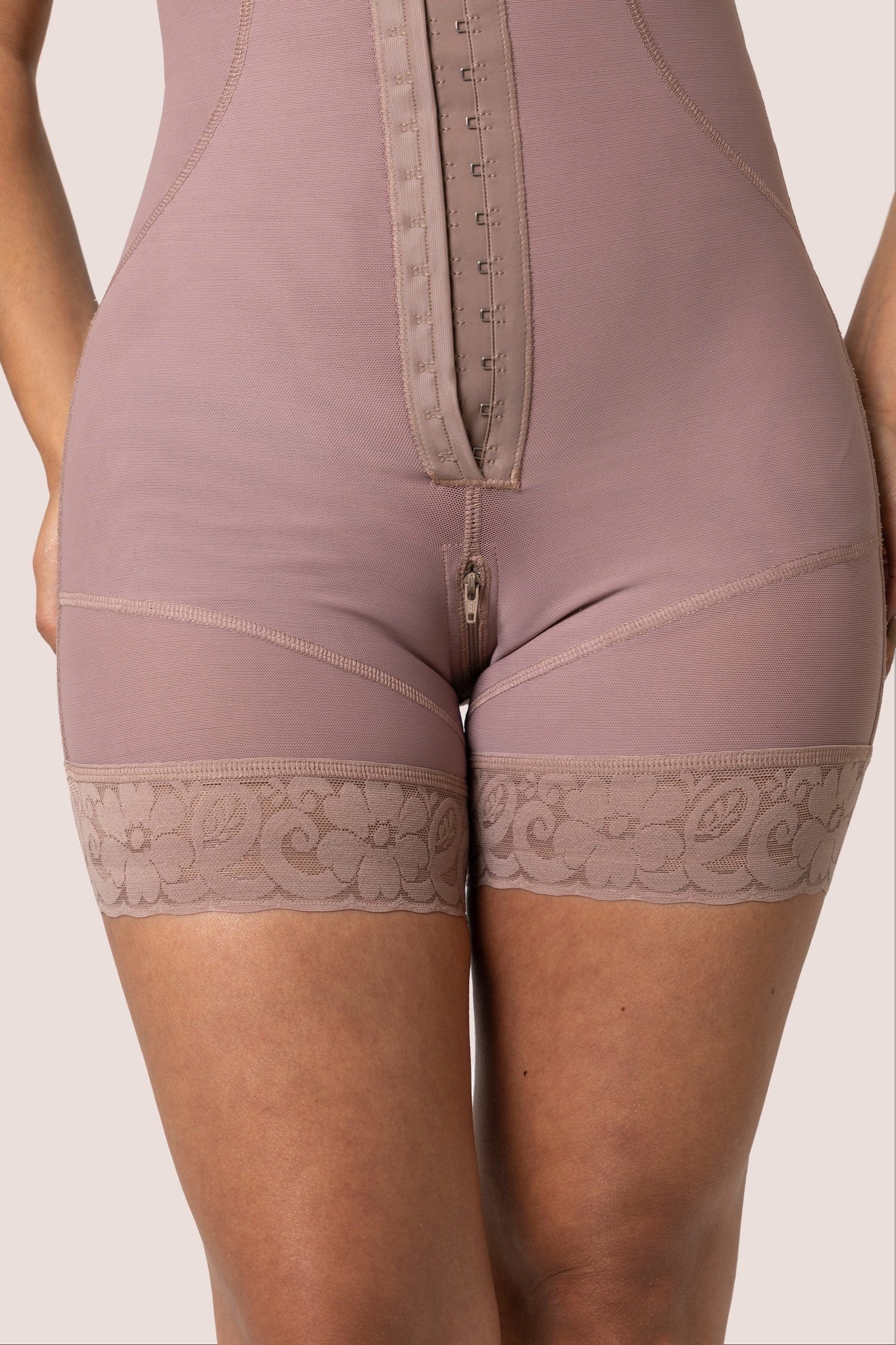 Faja de alta compresión media pierna con cierre