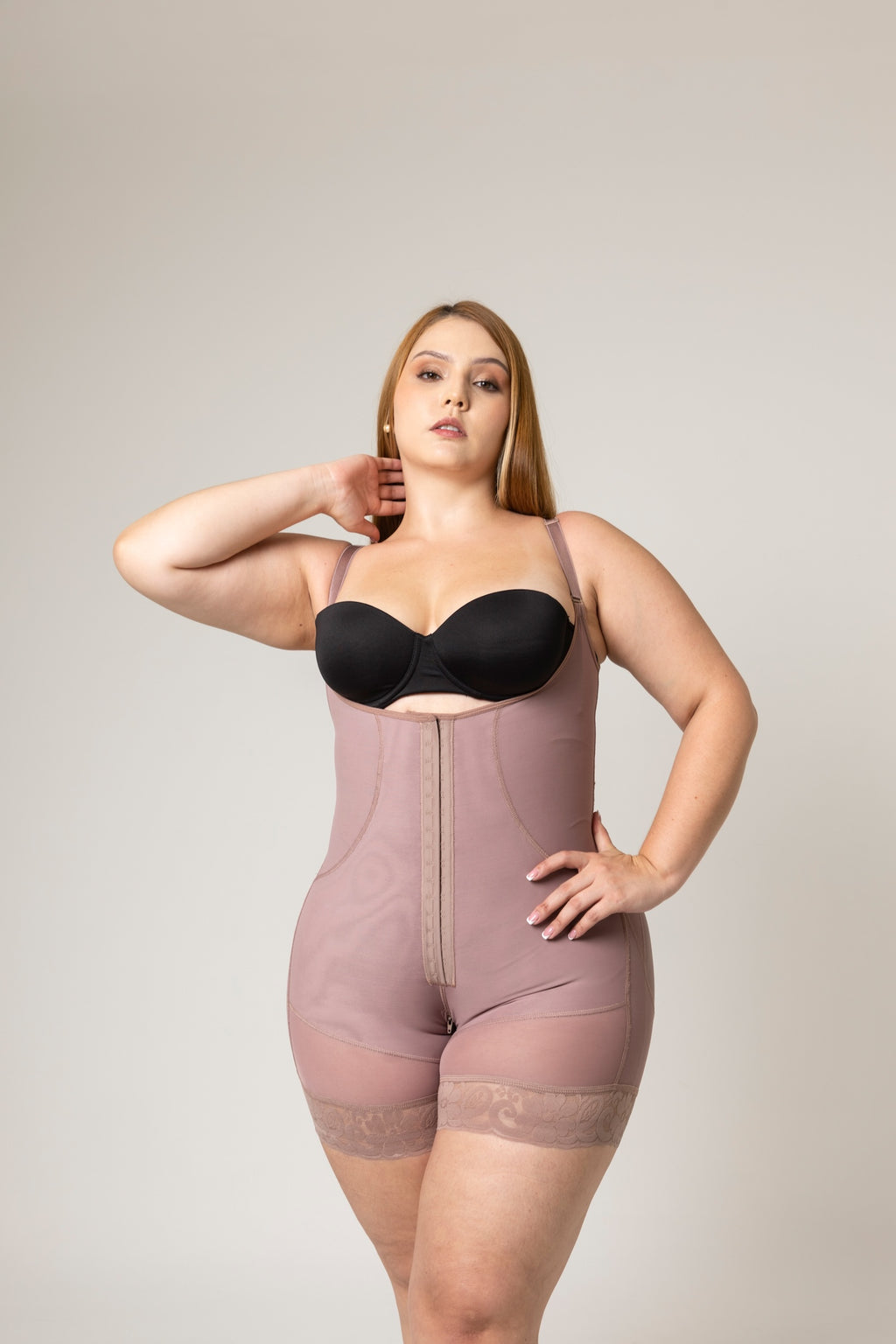 Faja de alta compresión media pierna con cierre