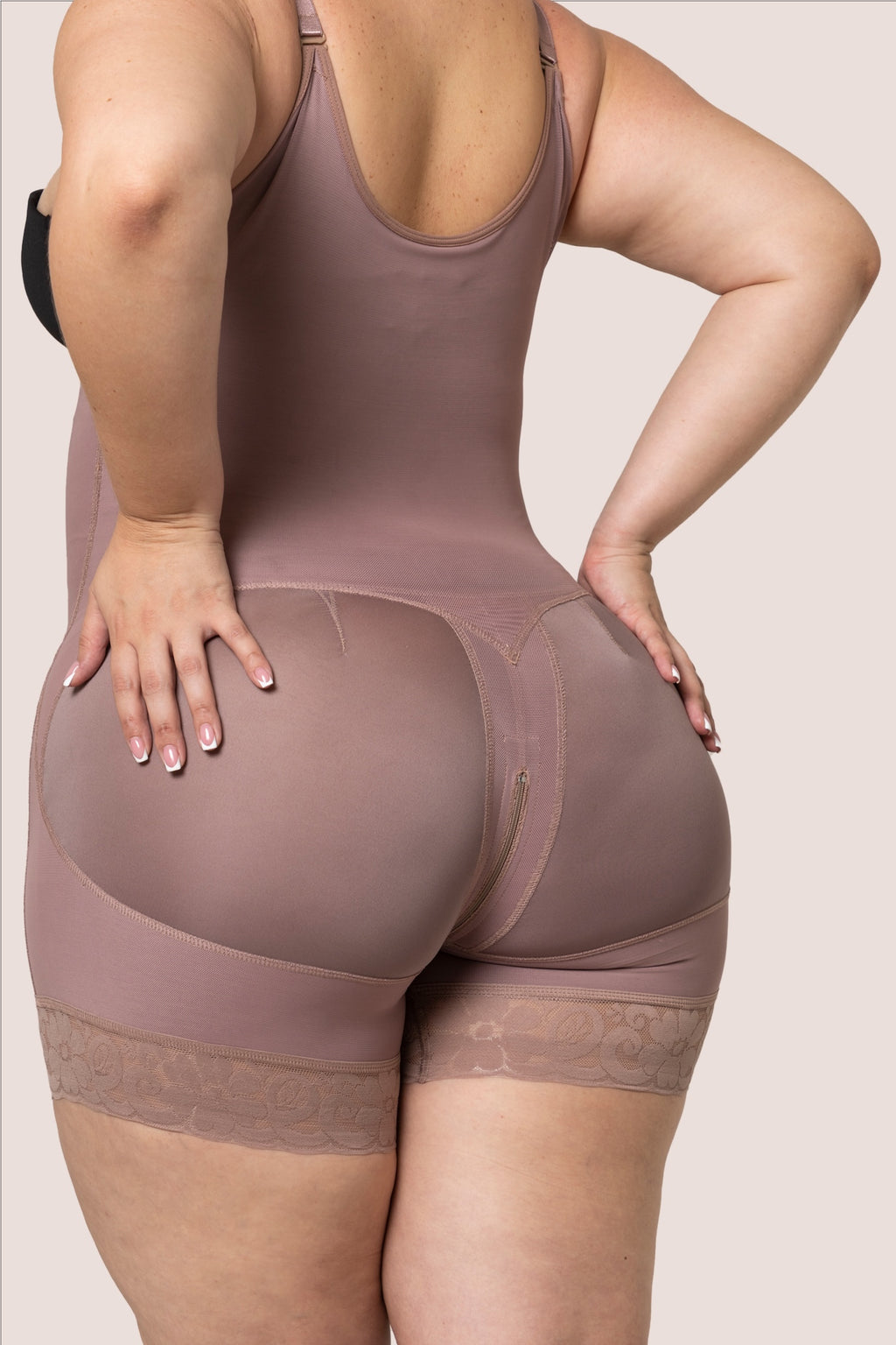 Faja de alta compresión media pierna con cierre