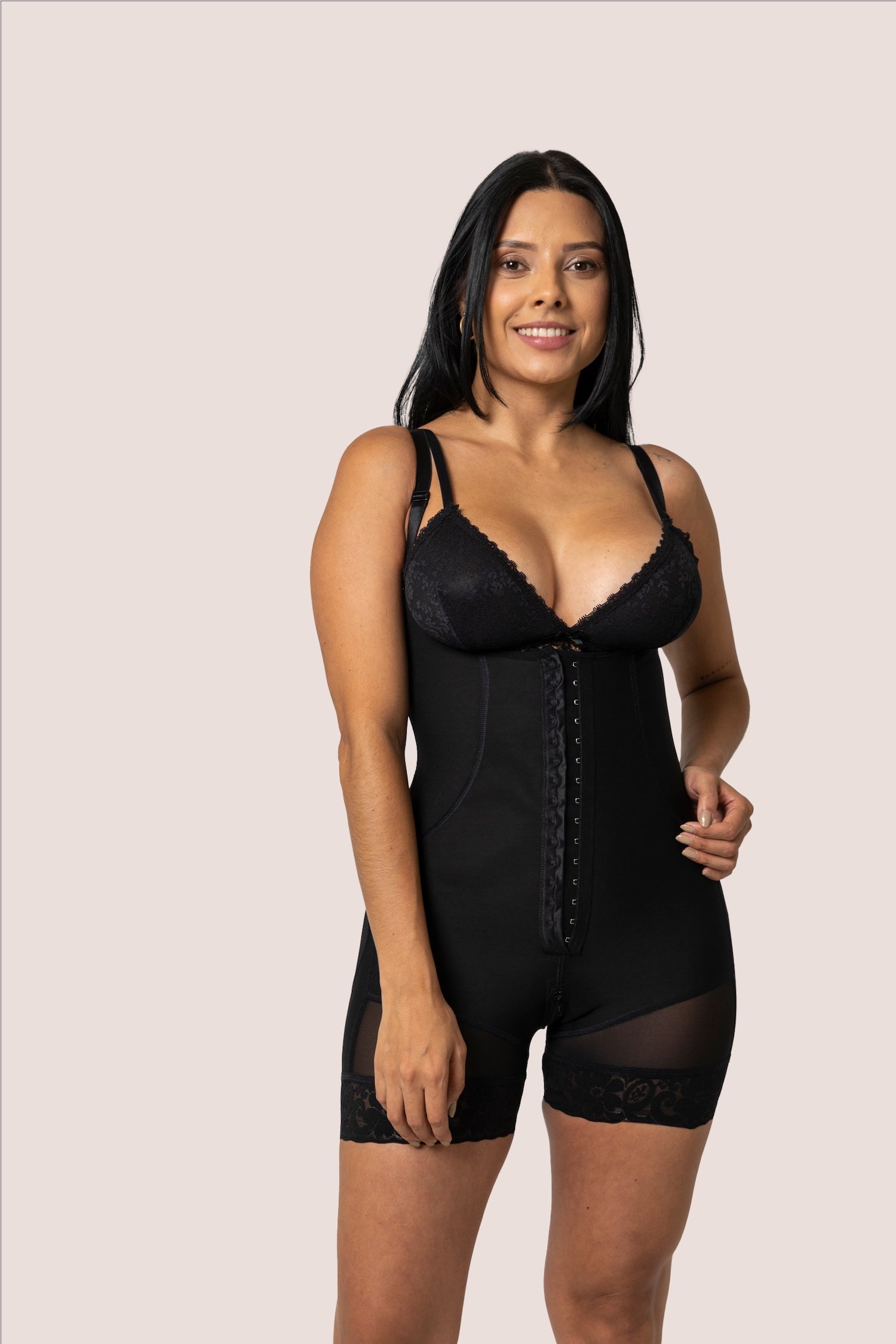 Faja de alta compresión media pierna con cierre